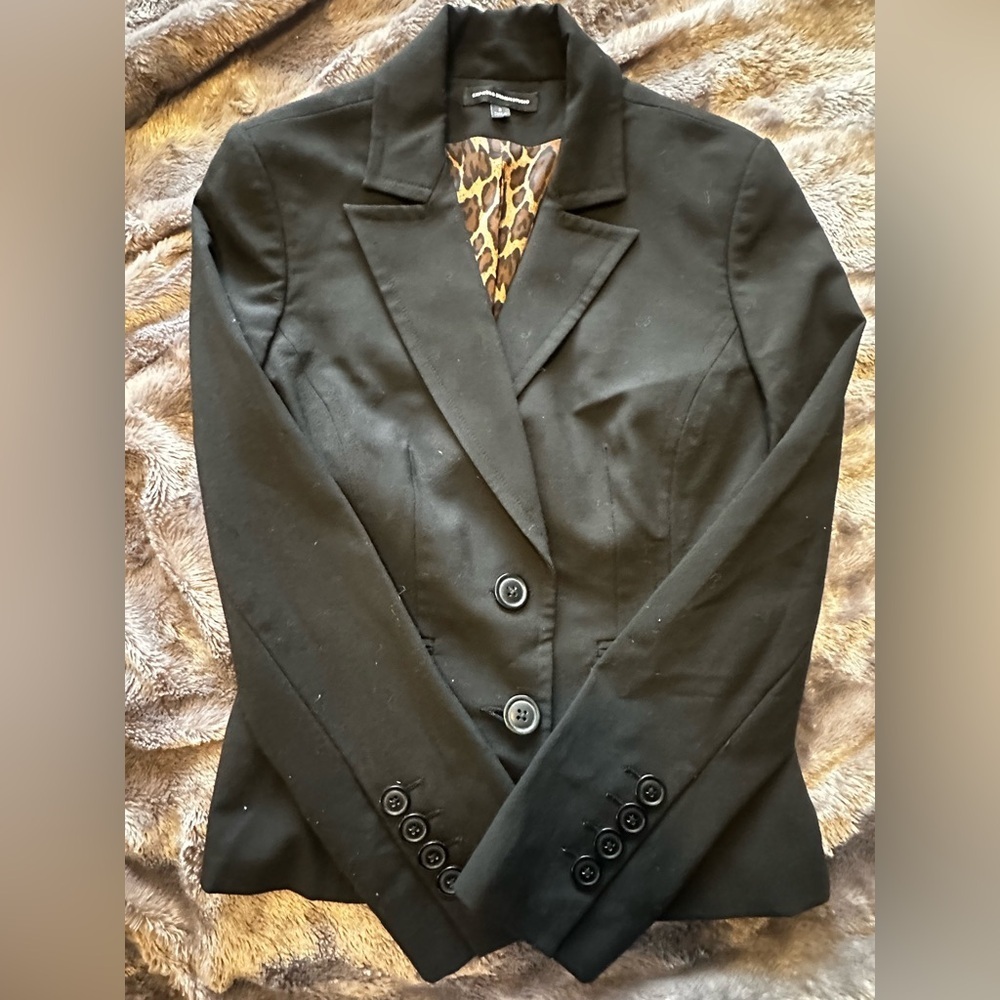 Express Black Jacket with Animal Print Interior
